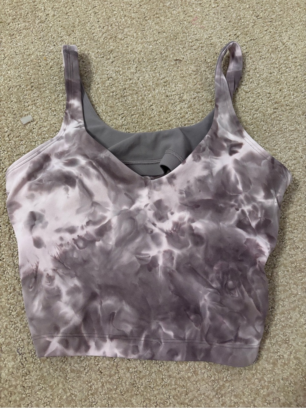 lululemon athletica Lavender Tie-Dye Scoop Crop Tank